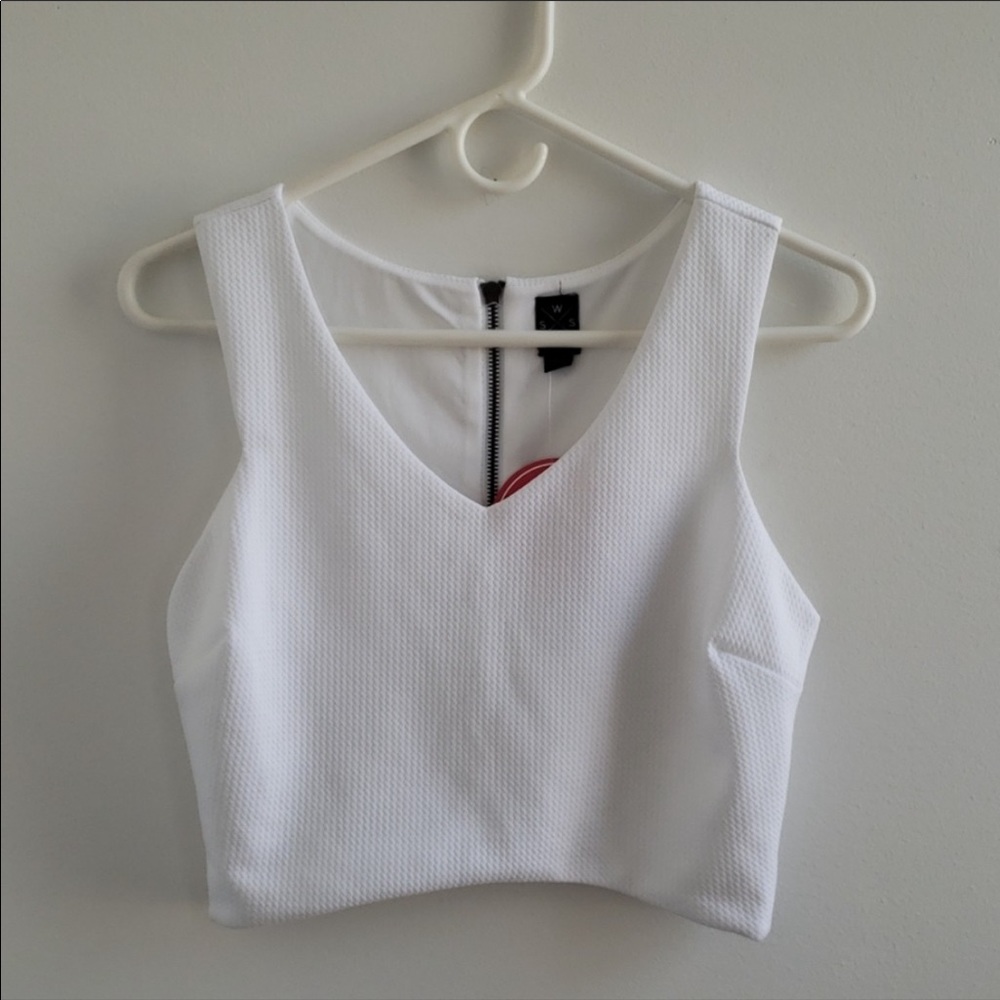 White Crop Top - Picture 1 of 3